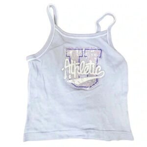 Vintage y2k girls light purple sparkle tank top
